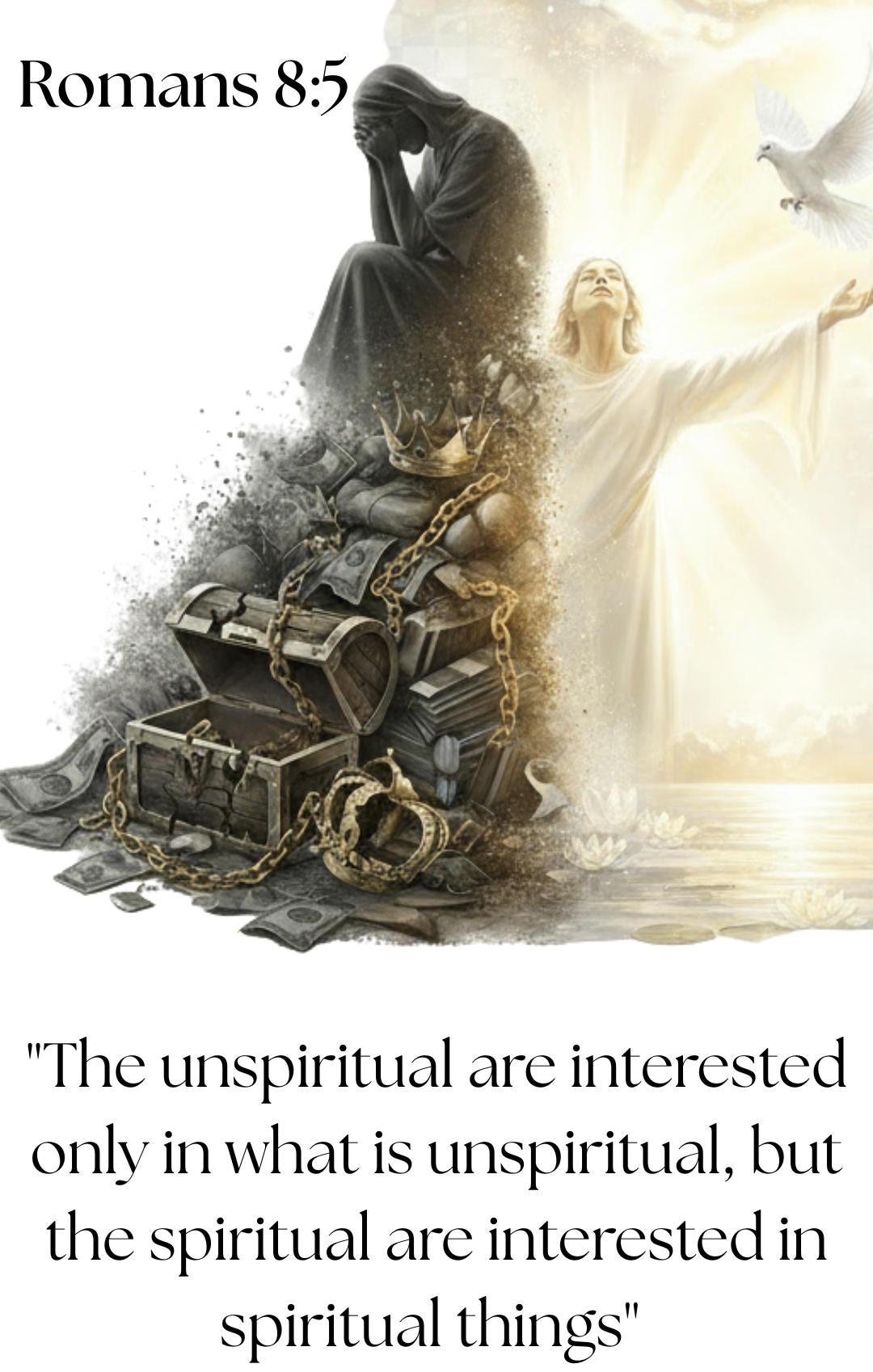 Kangaroo Sweatshirt - Heather - Romans 8:5