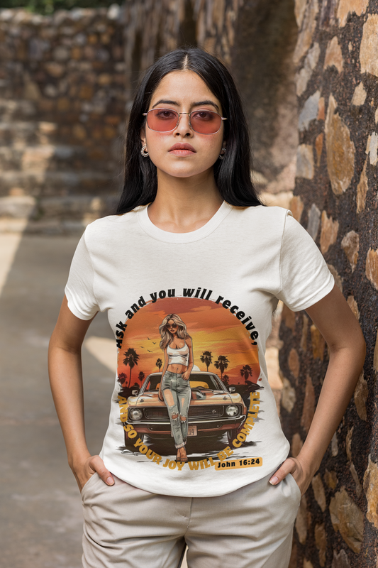 T-Shirts - Breathable Round Neck _John 16: 24
