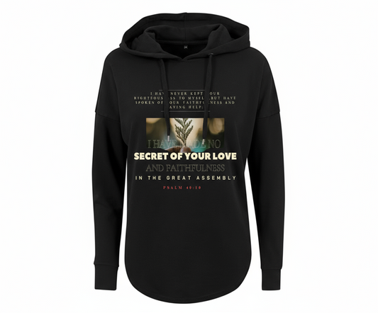 Black Ladies 's Oversized Hoodie - Psalm 40:10 Bible Verse Design