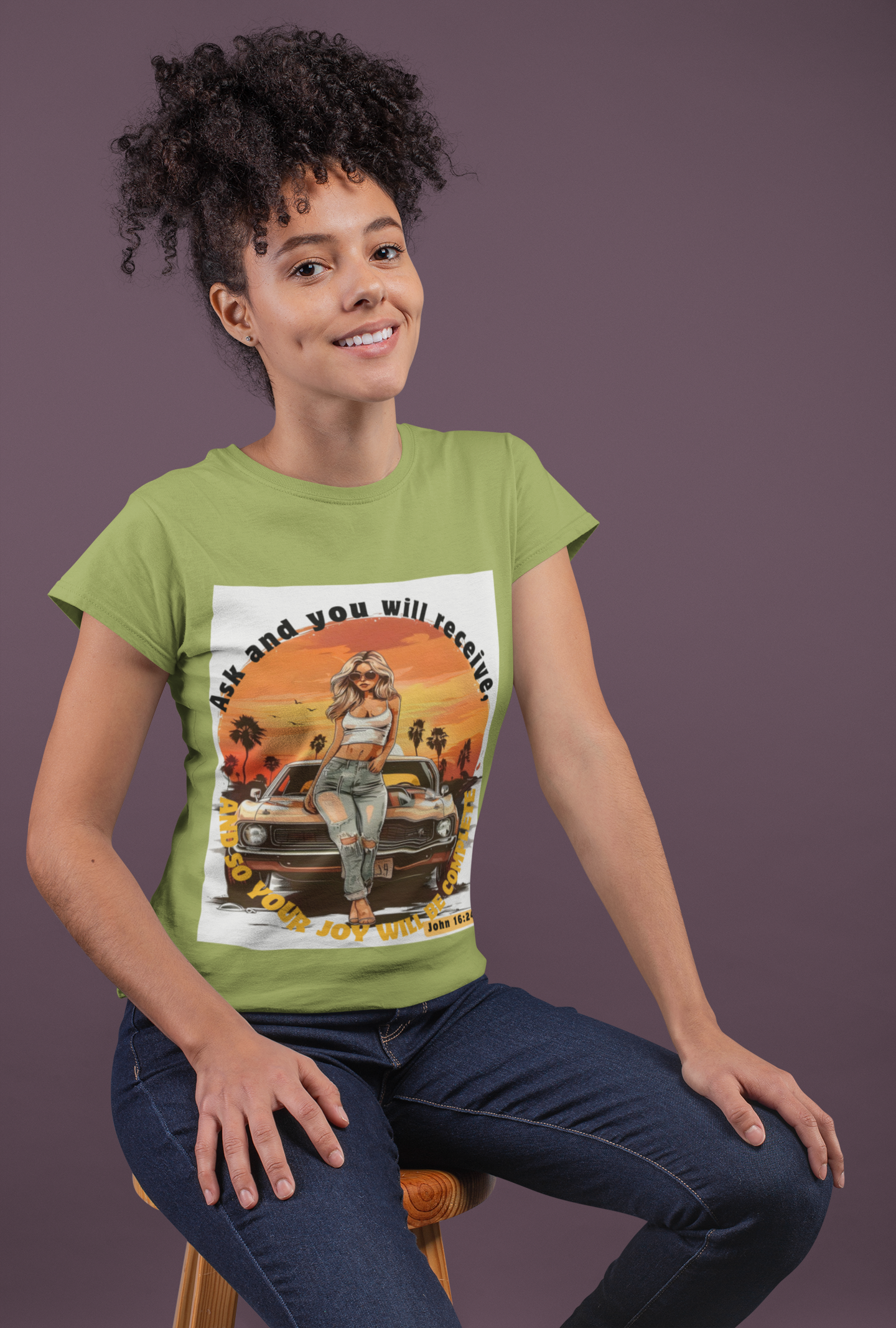 T-Shirts - Breathable Round Neck _John 16: 24
