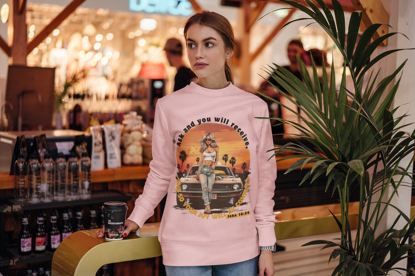 Women's Christian Sweater_ John 16:24 - Ask and You Will Receive