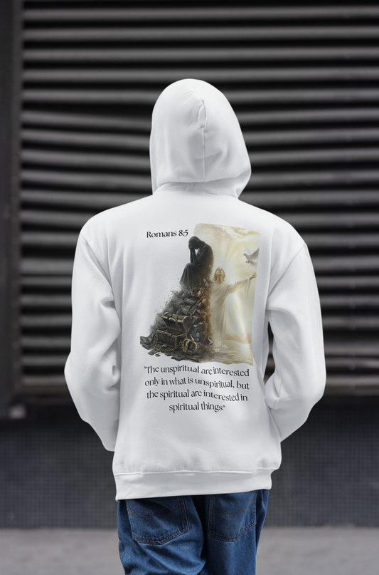 Kangaroo Sweatshirt - Heather - Romans 8:5