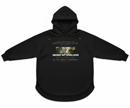 Black Ladies 's Oversized Hoodie - Psalm 40:10 Bible Verse Design